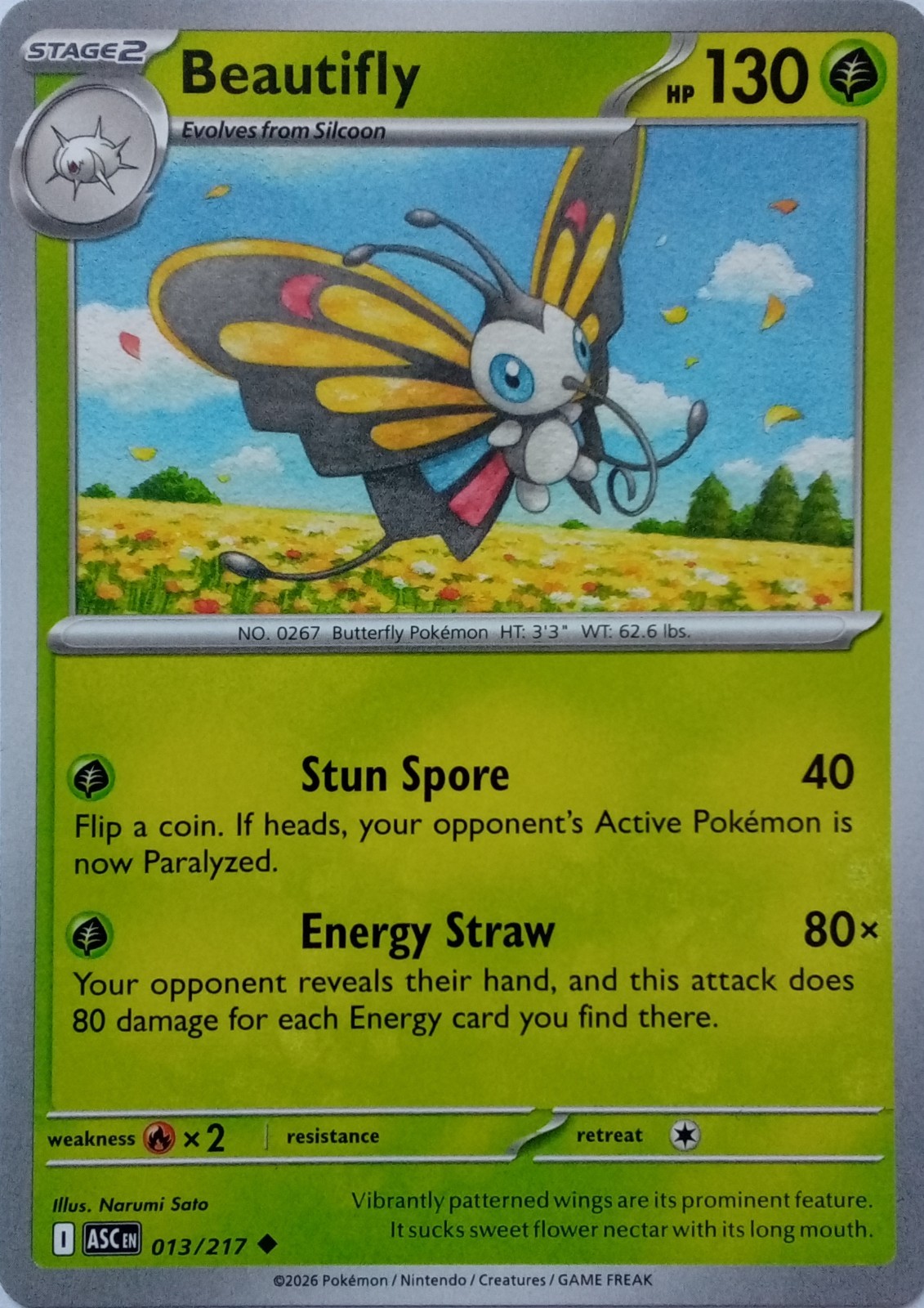 013/217 BEAUTIFLY | UNCOMMON | ASCENDED HEROES POKEMON CARD