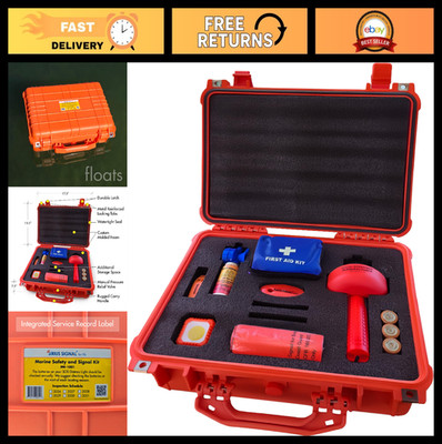 Complete Boating Safety SOS Kit - Visual, Audible, First Aid System - USCG Appro
