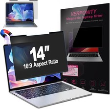 Magnetic Laptop Privacy Screen 14 Inch 16:9 Display, Removable Computer Shield