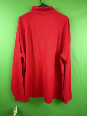 The Mountain Performance Quarter Zip Shirt Men's Large Red Long Sleeve Hiking