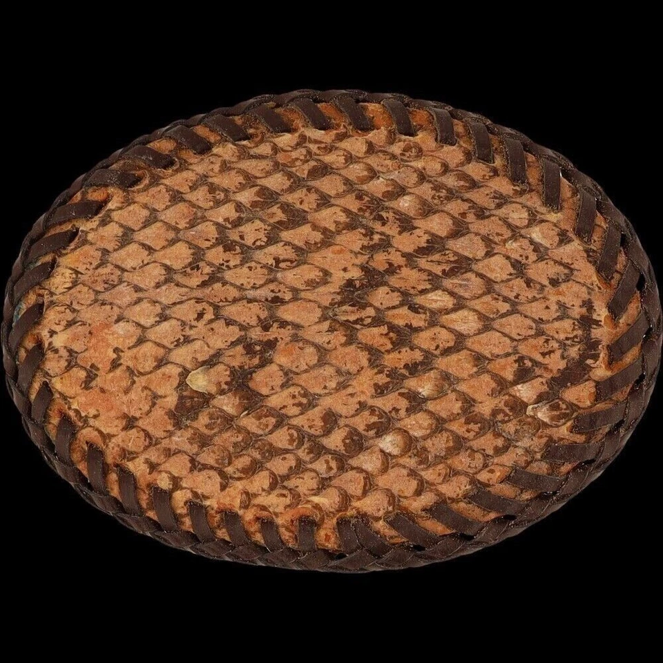 Piel de serpiente serpiente de cascabel pitón vaquero occidental motociclista años 80 hebilla de cinturón vintage Foto 3 de 4