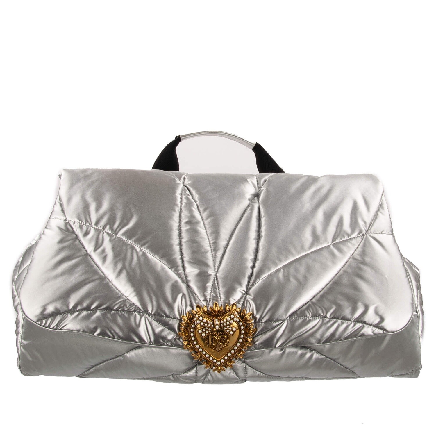 Уникальная негабаритная нейлоновая сумка-рюкзак Dolce & Gabbana Devotion Silver 11614