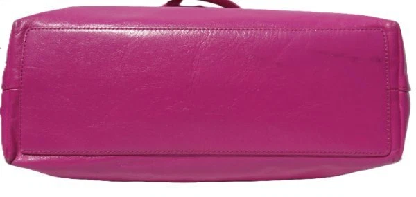 $395 TORY BURCH Bolso de Hombro Grande de Cuero Dorado Magenta con Asas Superiores Foto 4 de 4