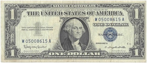 Series 1957 B $1.00 ONE DOLLAR SILVER CERTIFICATE 3 And 2 Of A Kind - Picture 3 of 7