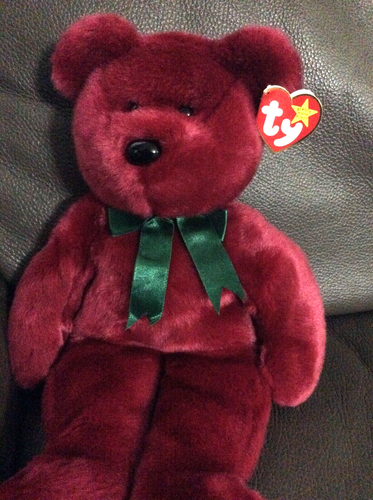 Grand ours en peluche vert nounours grand bonnet 14" TY Beanie Baby Buddies 2000 avec étiquettes - Photo 3/6