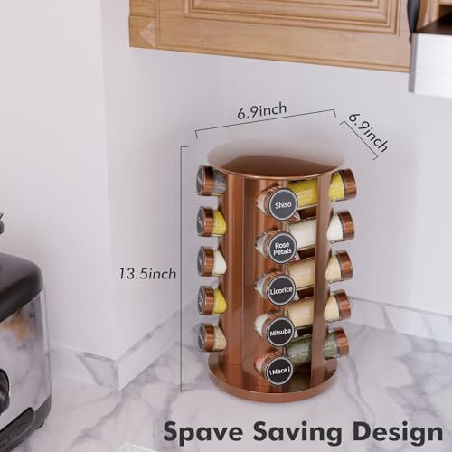Revolving Spice Rack Set with 20 Spice Jars, Kitchen Assorted Sizes , Colors - Picture 21 of 32