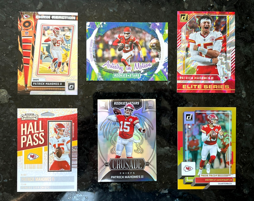 Patrick Mahomes II 6 CARD LOT NO DUPLICATES COLOR Prizm Holofoil Sparkle Chiefs