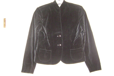 NEW VINTAGE SPORTS GALORE BLACK VELVET LINED JACKET, SIZE 2P.