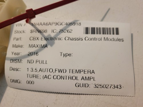 2016-2018 Nissan Maxima AC Temperature Amplifier Control Module 27760-4RA1A OEM - Picture 2 of 12
