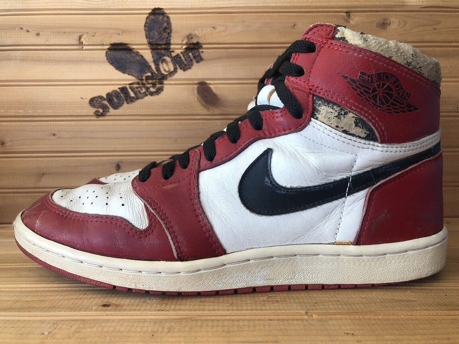 sequía tuberculosis Frenesí 1985 Original Nike Air Jordan I 1 sz 12 Chicago White Black Red OG 850810  TY1 | eBay