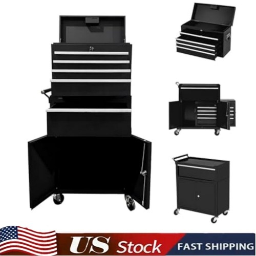 Rolling Tool Chest - 5 Drawers, 20in Metal Tool Storage Cabinet with Wheels