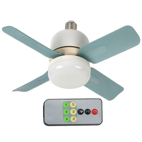 E27 Socket LED Ceiling Fan Light 14W with Remote for Bedroom Living Room (Blue) - Picture 3 of 11