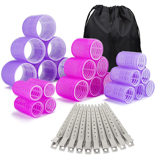 33 Piece Hair Rollers Set, Self Grip Hair Rollers for Long Medium Short Hair, L - Picture 9 of 12