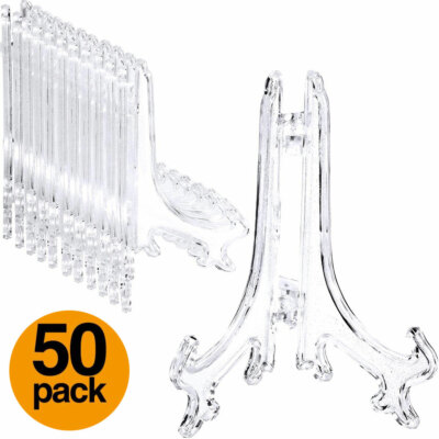 3'' Clear Plastic Easels Stand Plate Holder Display Pictures Trading Card Stands