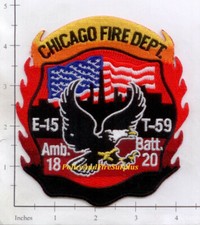 Illinois - Chicago Engine 15 Truck 59 Batt 20 Ambulance 18 Il Fire Dept Patch