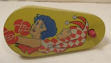 ANTIQUE VINTAGE KIRCHHOF TIN LITHO RATCHET NOISEMAKER MASQUERADE PARTY JESTER