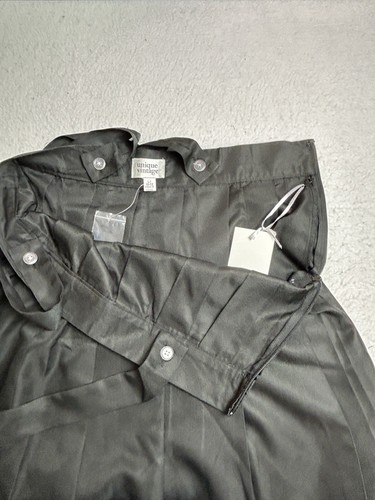 NWT Unique Vintage Black Suspender-style Pleated Skirt W Straps Size Large 10-12 - Picture 3 of 12