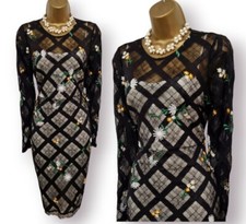 Karen Millen Black Lace Wiggle Pencil Occasion Dress UK 10 RRP £235