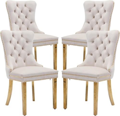 SOARFLASH Velvet Dining Chairs Modern Upholstered High-end Tufted Side Chair - Picture 153 of 331