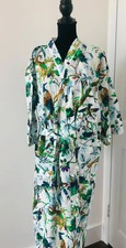 Woman Summer Cothing Bath Robe Animal Print Long Kimono Robe With Bag