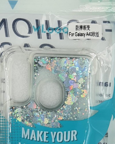 Handyhülle Für Samsung A40 Schutzhülle Flüssig Glitzer Hülle Bling Silikon Herze - Zdjęcie 2 z 2