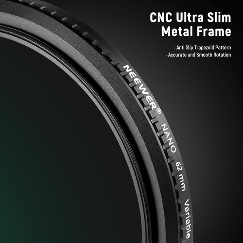 NEEWER 62mm HD Variable ND Filter ND8-ND128 Camera Lens Filter No X Cross - Picture 7 of 8