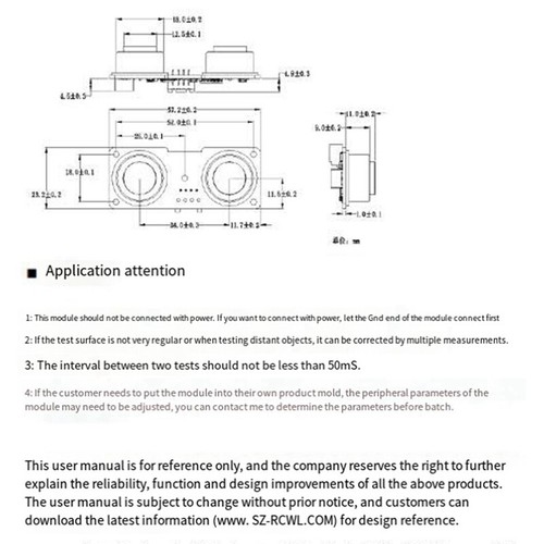 RCWL-1670 Transceptor Impermeable, Módulo de Distancia Ultrasonido Dividido9336 - Imagen 2 de 19