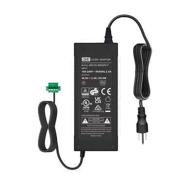 UL Listed AC 100-240V to DC 48V 2.5A 120W Power Supply Adapter for PoE Switches