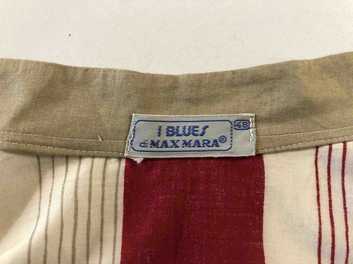 I BLUES MAX MARA VINTAGE 80 Camicia Donna Cotone Blusa Rigata