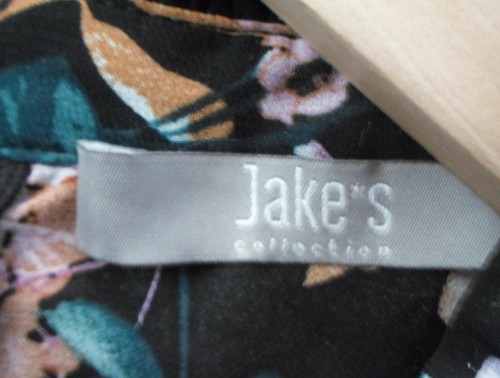 Bluse Jake's Collection S 36 schwarz mit Blumen Stehkragen & Rüschen Romantik - Bild 4 von 4