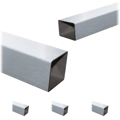 Korn 240 Edelstahl Rohr Quadrat//Vierkant Oberfl/äche geschliffen V2A L/änge 500 mm Abmessungen 80 x 80 x 2 mm FRACHTFREI