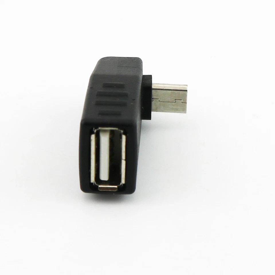 1x USB 2.0 A Female To Down Angle Micro 5 Pin B Male OTG Host Adapter Connector - Image 4 of 4