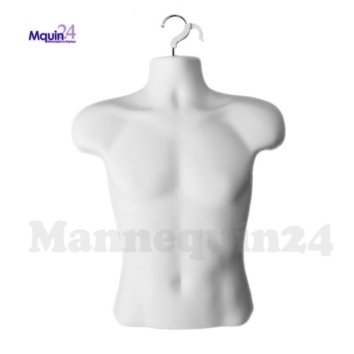 NEW Male Mannequin Form + Stand,Torso Men Display TRADE SHOW Pant T-Shirt -WHITE - Picture 4 of 6