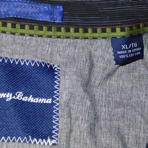 Camisa TOMMY BAHAMA Relax Manga Larga Rayas Algodón Abotonada Para Hombre XL - Imagen 9 de 10