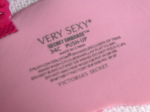 Victoria Secrets Very Sexy Lace Hot Pink Push Up Bra 34C Excellent Condition - Picture 9 of 9