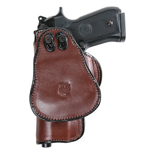 PADDLE HOLSTER FOR TAURUS PT92. OWB LEATHER PADDLE WITH ADJUSTABLE CANT. - Picture 2 of 10