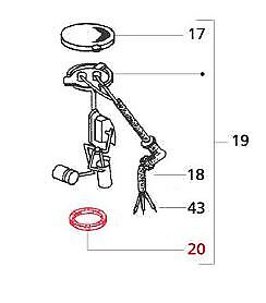 Junta de goma transmisor calibre de combustible Piaggio, Vespa PX 125 150 200 ET2/4 PK - Imagen 1 de 1