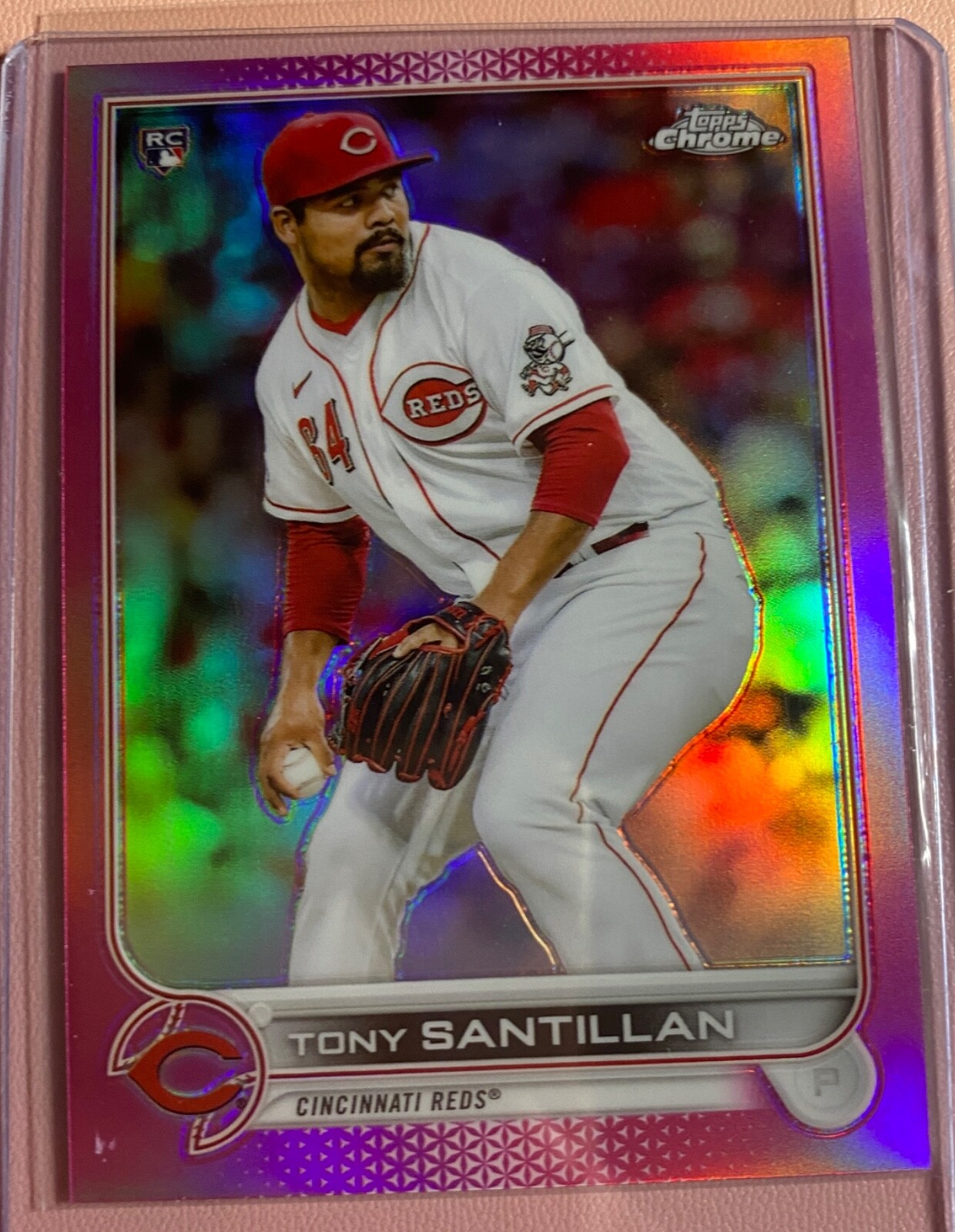2022 Topps Chrome Tony Santillan RC #193 Pink Refractor Rookie Cincinnati Reds