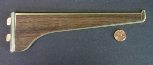 KV #176BRW - 8" REGALTRÄGER MIT FRONTLIPPE, STAHL, NUSSBAUM AUF MESSING - Bild 1 von 2