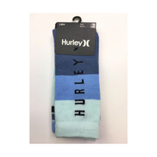 Hurley Kids Crew Socks Set of 2 Blue Green Gray Socks Size 5Y-7Y New with Tags