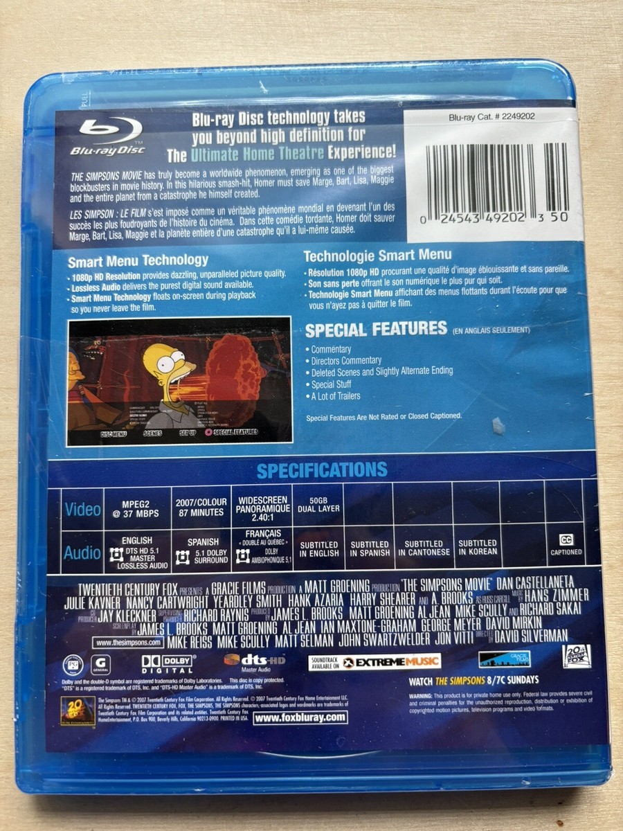 Buy The Simpsons Movie (Blu-ray Disc, 2007, Canadian) online