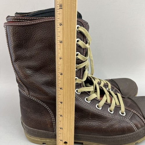 Converse Woolrich Mens Sz 11 Chuck Taylor Leather Brown Black Buffalo Check Wool - Picture 5 of 18