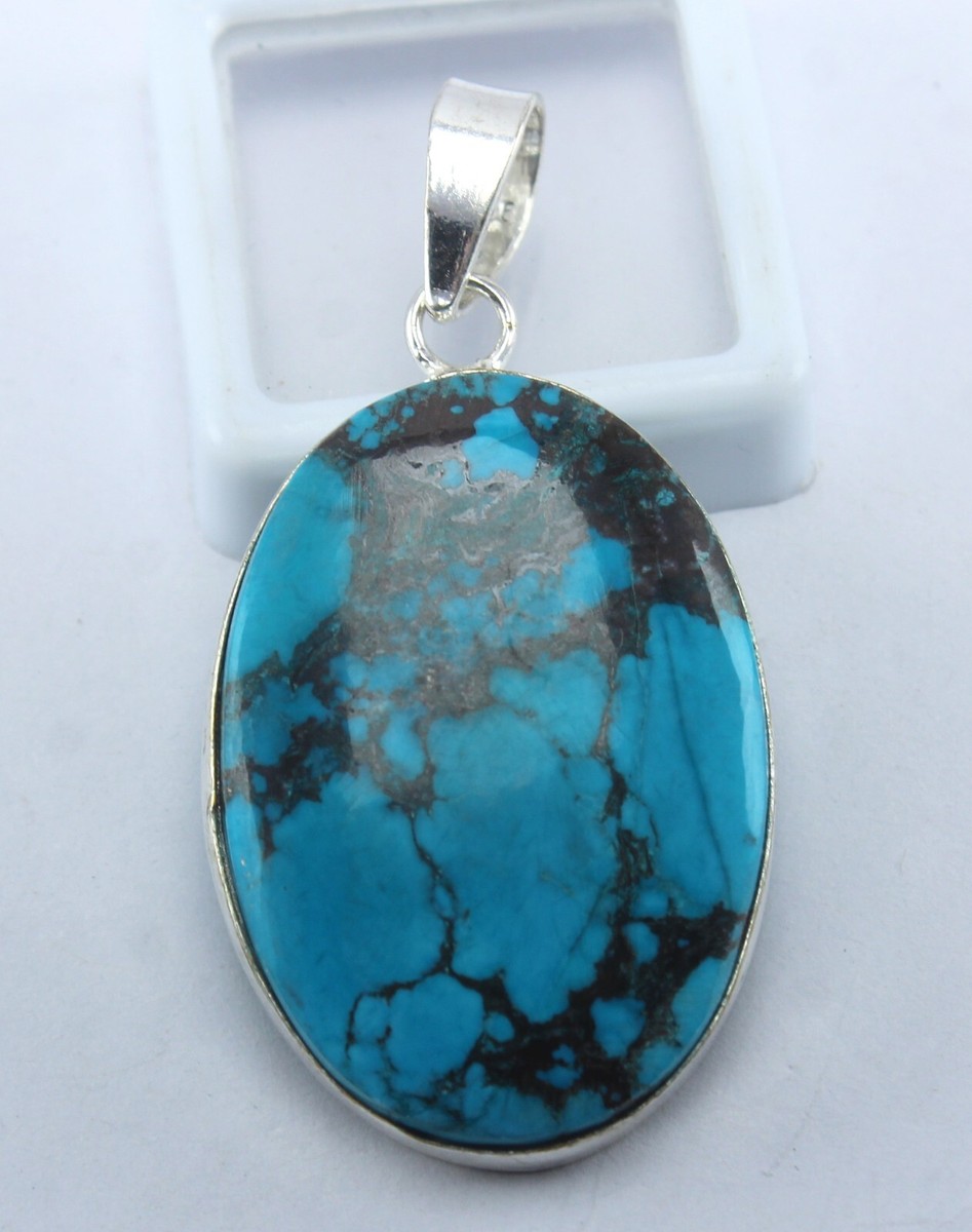 Rare Beautiful Design Sterling Silver Turquoise Gemstone Big