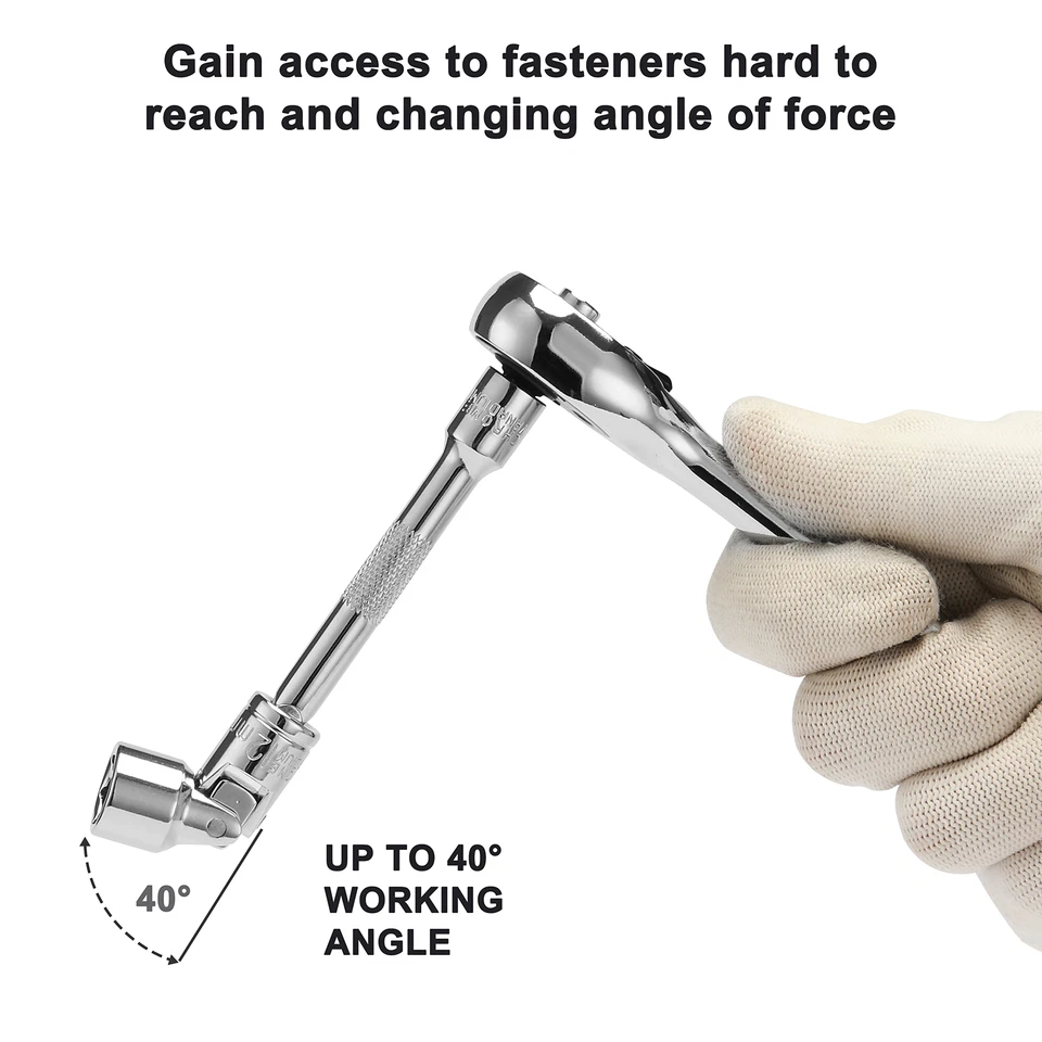 19PCS 1/4" Drive Universal Joint Socket Set  Metric 5mm-15mm &SAE 3/16" to 9/16" - Image 2 of 4