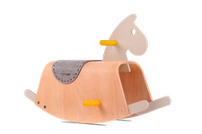 Schaukelpferd aus Holz  Holz-Schaukelpferd Schaukelpferd mit Filzsattel 