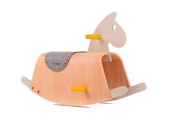 Schaukelpferd Aus Holz Holz-Schaukelpferd Schaukelpferd Mit Filzsattel-image
