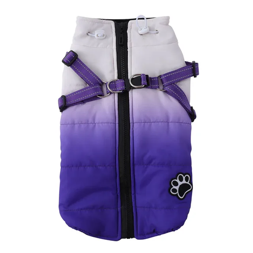 Winter Hundejacke mit Geschirr wasserdicht warm Haustierkleidung für kleine große Hunde - Bild 12 von 18