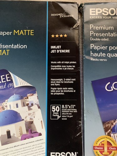 2pks Epson Premium Presentation Paper Matte 50 pgs.works w/ALL ink jet printers - Picture 3 of 5