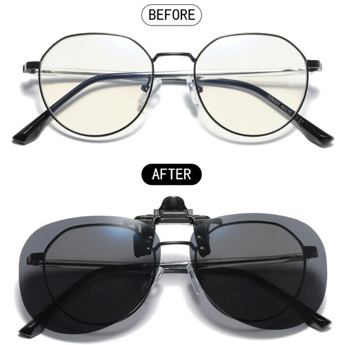 Polarized Anti Glare Flip Up Clip On Sunglasses 100% UV Protection Driving - Picture 7 of 21