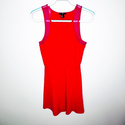 H&M Red Sleeveless Lace Accent Dress Size Medium | eBay